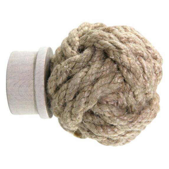 Embout de barre à rideau à visser Ø28 corde blanchi - MOBOIS