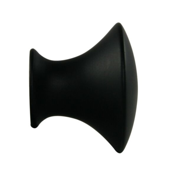 Embout de barre à rideau en bois mini patère à vis Ø28 noir mat - MOBOIS