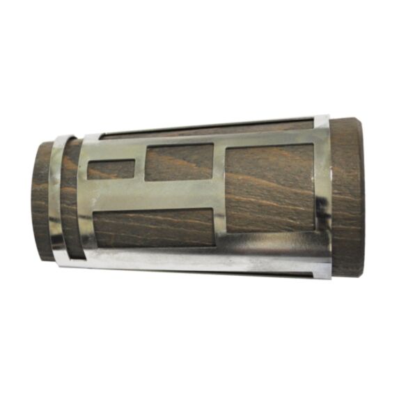 1 embout pommeau bois/métal Ø28 chêne brûlé