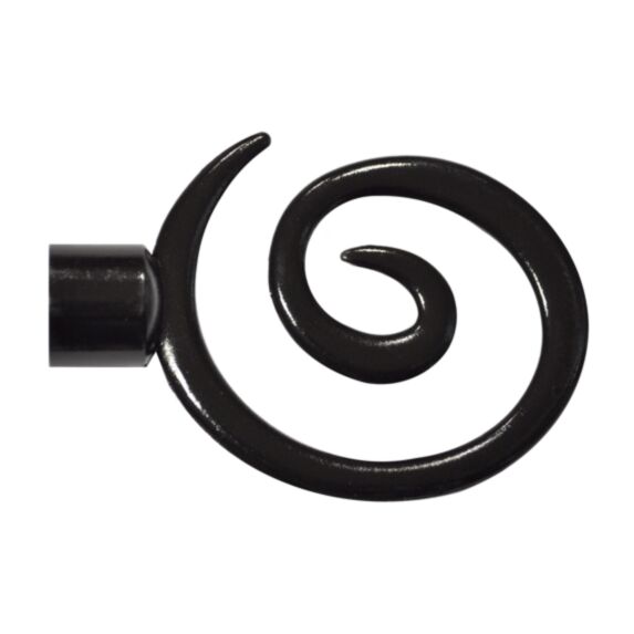 1 embout métal escargot Ø20 noir brillant