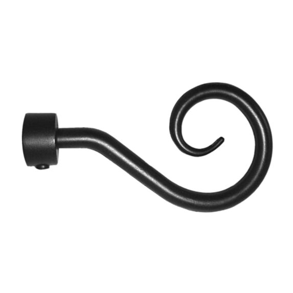 1 embout métal crosse Ø20 noir brillant