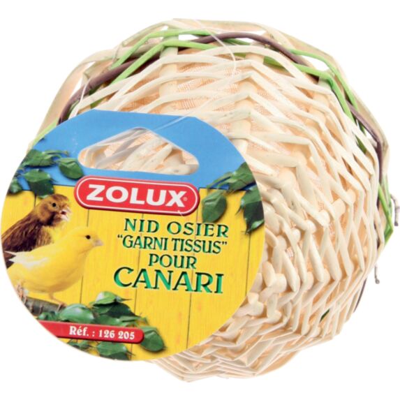 Nid en Osier Garni de Tissu Canaris - ZOLUX