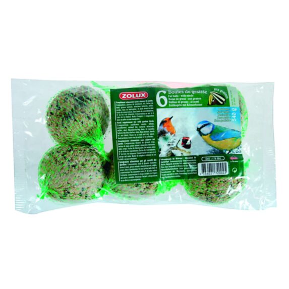 6 Boules de graisse pour oiseaux 90g - ZOLUX
