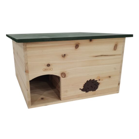 Maison bois Hérisson vert 49x36,5x29cm - ZOLUX