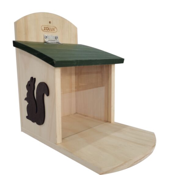 Mangeoire en bois pour écureuil 17x23x21,5cm vert - ZOLUX