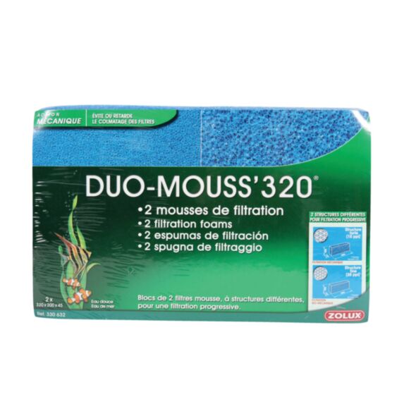 2 Mousses de Filtration Duo Mouss 320 - ZOLUX
