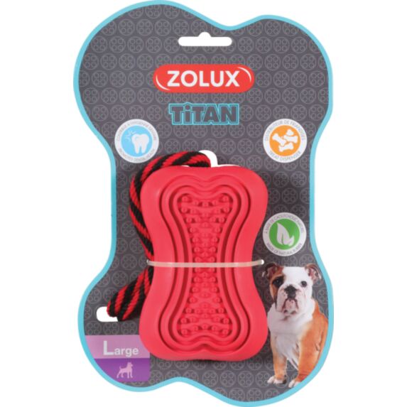 Jouet chien corde caoutchouc Titan 40cm rouge