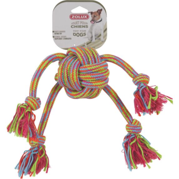 Jouet chien corde colorée pieuvre 35cm