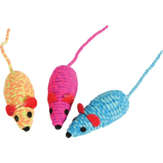 Jouet chat élastique souris coloris aléatoire