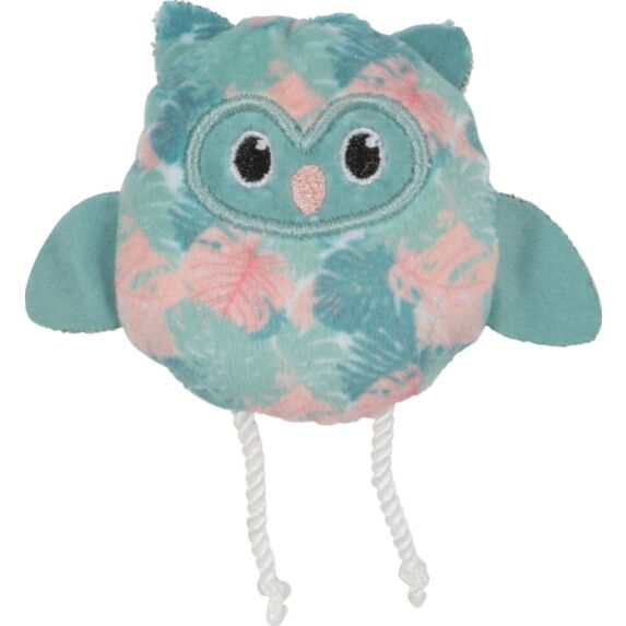 Jouet Ethicat hibou tissu motif feuille recyclé multicolore - ZOLUX