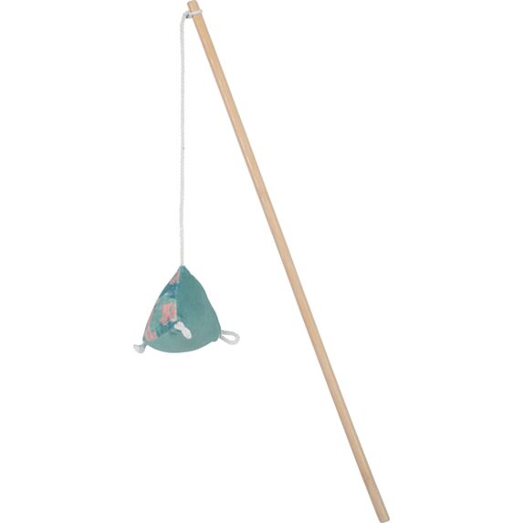 Jouet Canne à pêche bambou pyramide motif feuille recyclé vert - ZOLUX