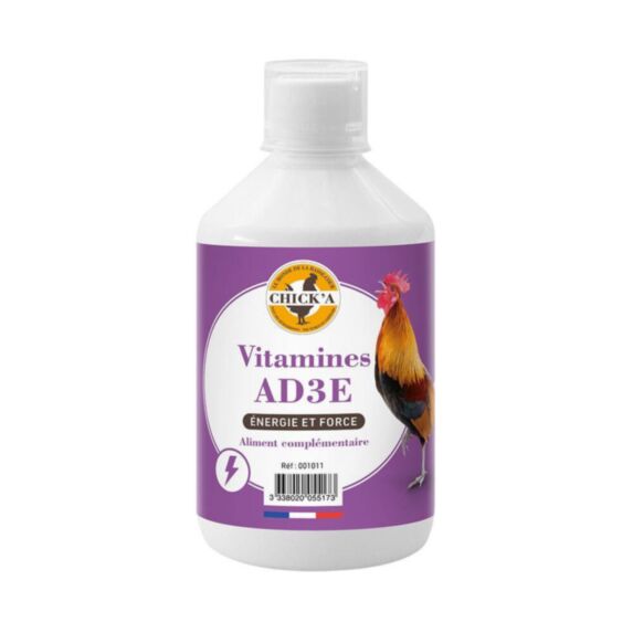 Complexe vitamines animaux AD3E 500ml - CHICK'A