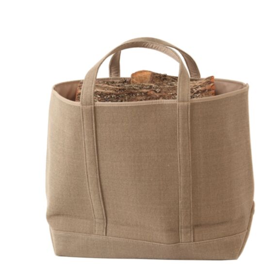 Sac à bûches Belhara sable 55x50x25cm - LE MARQUIER