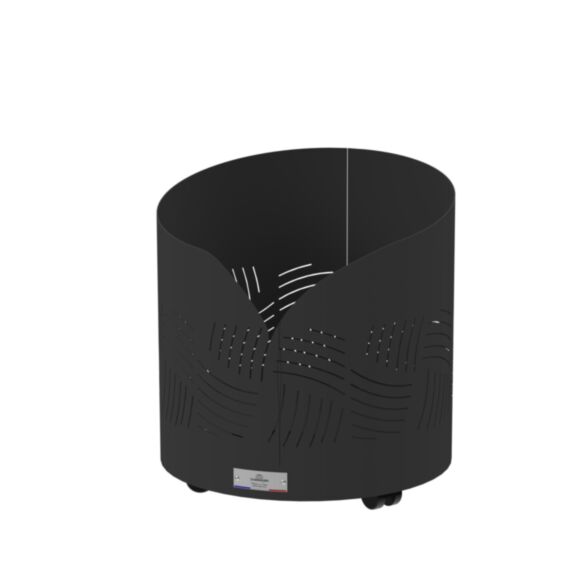 Range-bûches Essentiel rond acier 40x40x39cm noir - LE MARQUIER