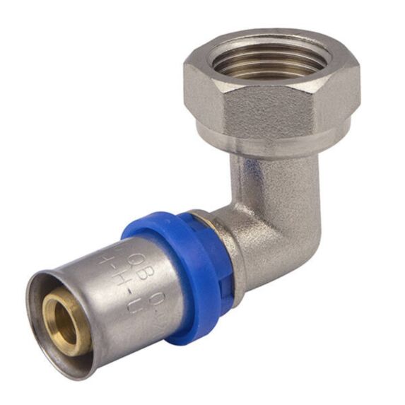 Raccord multicouche à sertir multi profils coude ø20 - femelle tournant 20x27 - NOYON & THIEBAULT