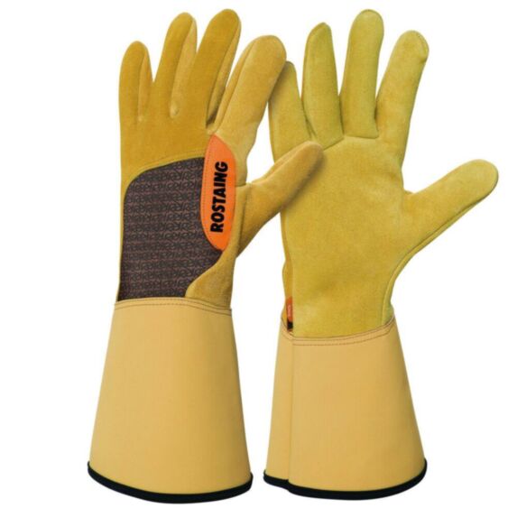 Gants Pro Épines et Ronces en Cuir Beige Taille 08 - ROSTAING