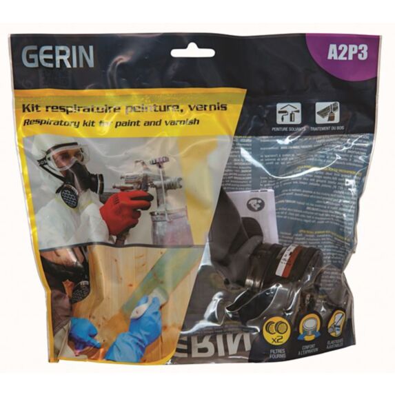 Kit 1/2 masque + 2 filtres A2P3 /peinture vernis - GERIN