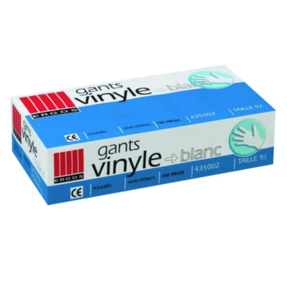 100 Gants jetables Vinyle Taille M - ERGOS