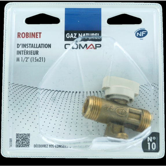 Robinet d'installation intérieur gaz nat (15x21) - COMAP