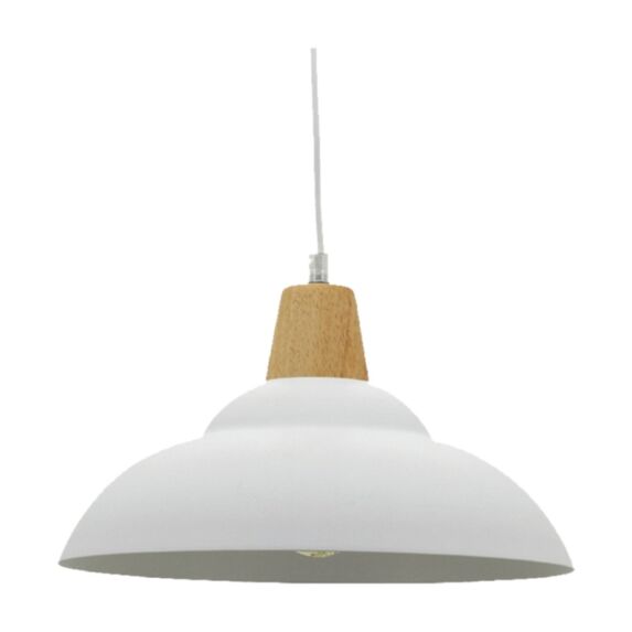Suspension Areia Métal et bois Ø29cm E27 40W Blanc - SEYNAVE