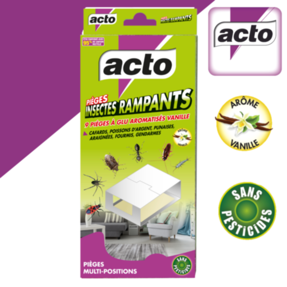 Piège à glu aromatisé vanille spécial insectes x9