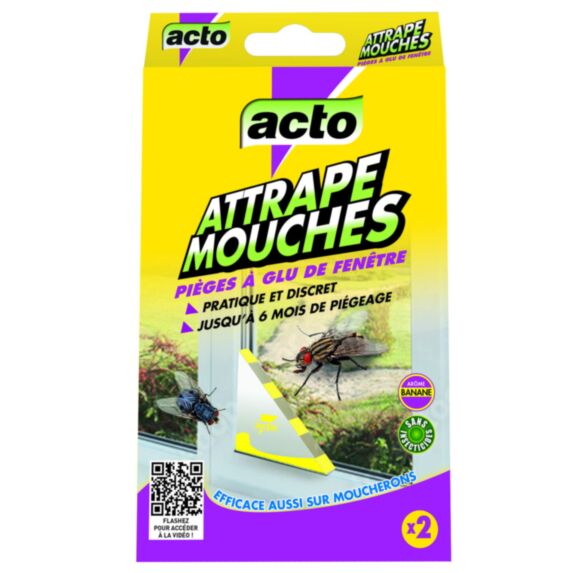 2 Pièges à Mouches d'angles de fenêtres - ACTO