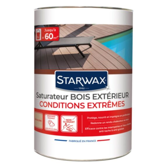 Saturateur terrasse bois exotique 5L incolore - STARWAX