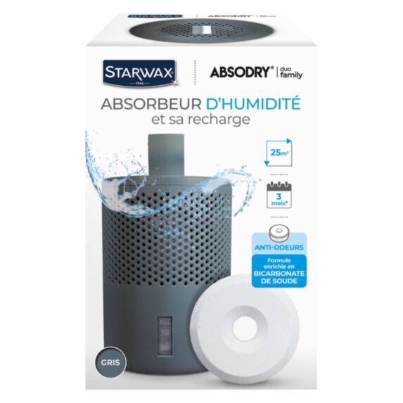 Absorbeur humidité gris + 1 tablette 500gr - STARWAX