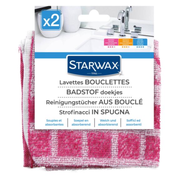2 Lavettes bouclettes pour cuisine et salle de bains - STARWAX