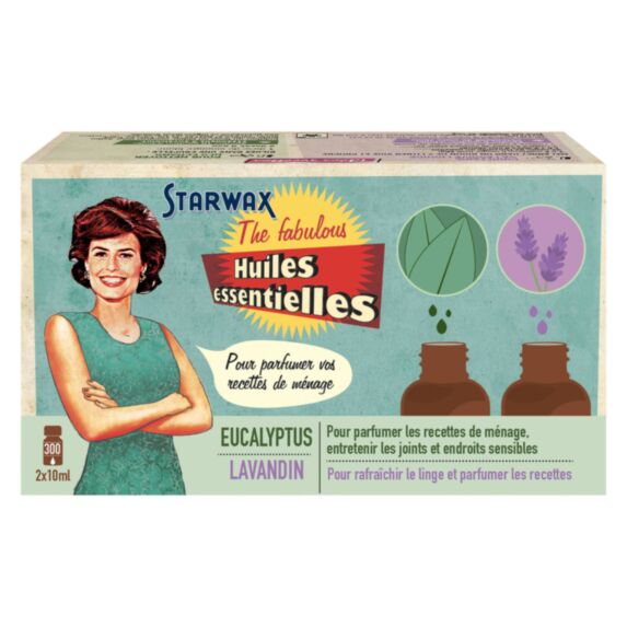 2 Huiles Essentielles Lavandin et Eucalyptus 2x10ml - STARWAX THE FABULOUS