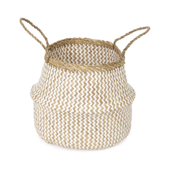 Panier Jonc de mer naturel Belly Taille M 35x32cm - COMPACTOR HOME