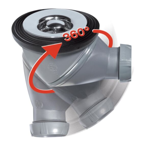 Bonde de douche James pour receveur grille ABS chromé Ø60mm gris - WIRQUIN