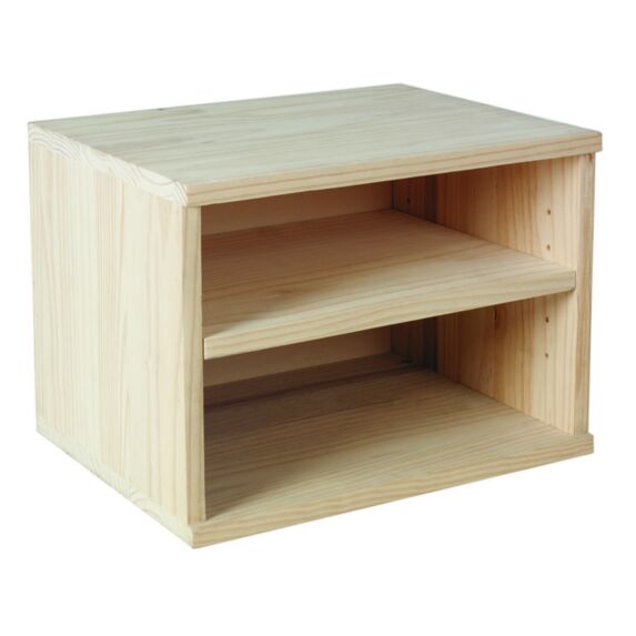 Bloc modulable 1 étagère en pin 36x36x30cm - SERVARY