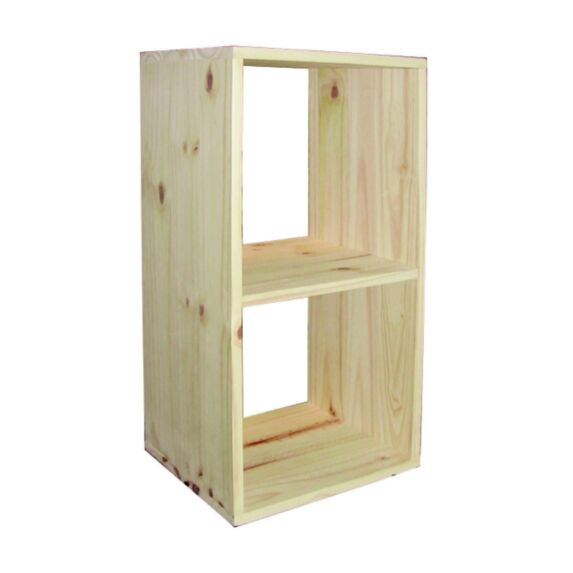 Double cube à étagère Pin Brut Kubik 72x36x30cm - LUSIMAT