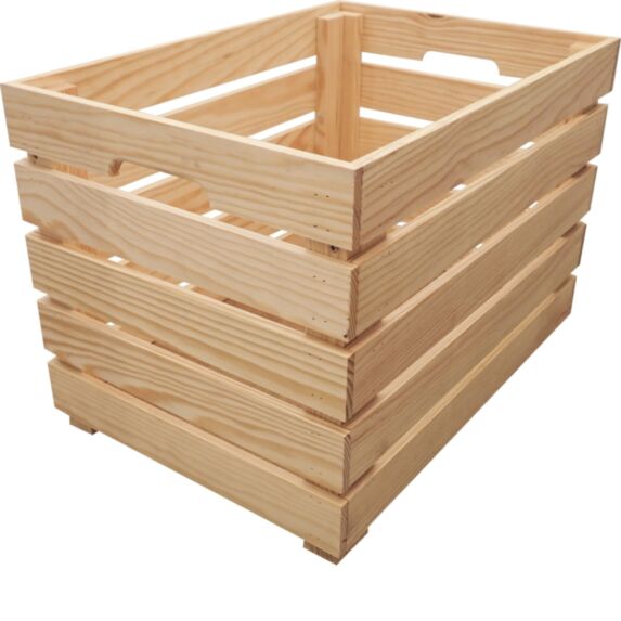 Caisse de rangement Créabox en pin massif brut - 50 x 35 x 35cm - SERVARY