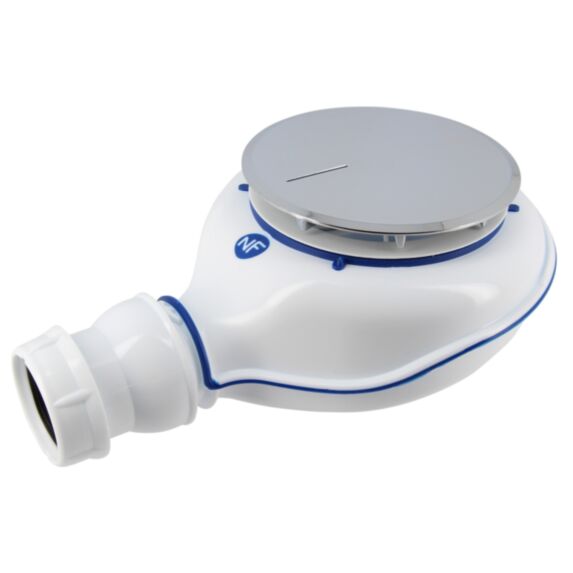 Bonde receveur de douche Turboflow bi-matière Ø90 sortie Ø40 chromé - GIRPI