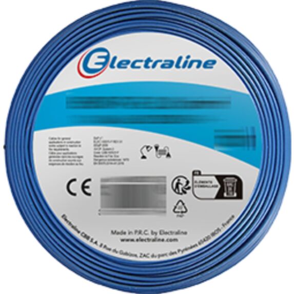 Cable multimedia FTP Cat. 6 10m bleu couronne - ELECTRALINE