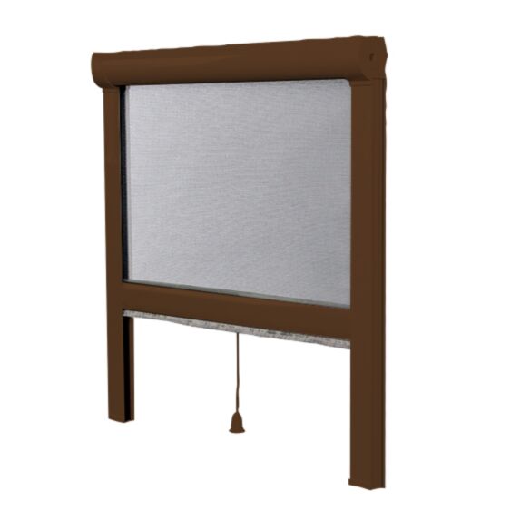 Moustiquaire Enrouleur Cadre Alu L1xH1,60m Marron - MOUSTIKIT CONFORT