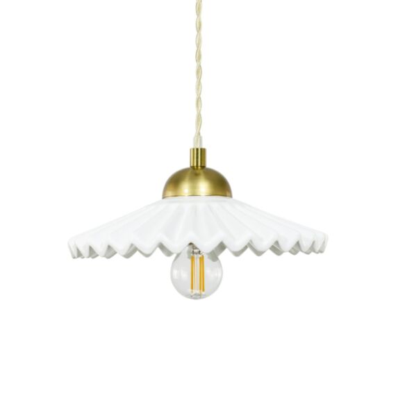 Suspension Babouchka céramique blanche Ø21,5cm H.9,5–159,5cm - C-CREATION