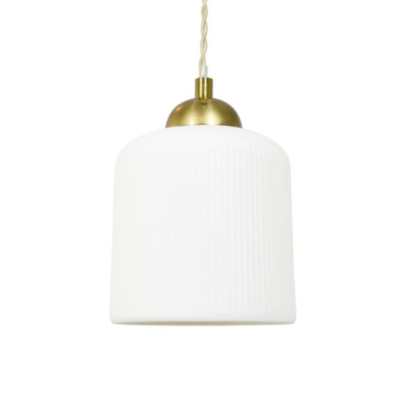 Suspension Mutti GM céramique striée Ø18,5cm H.18,5–168,5cm - C-CREATION