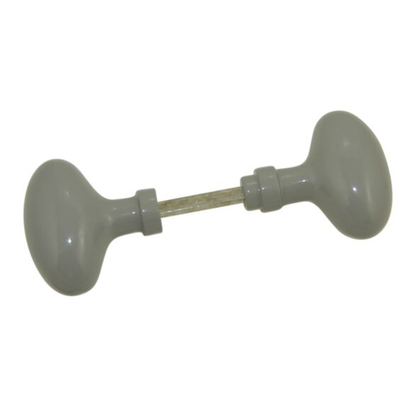 Paire de boutons ovales avec et sans portée aluminium gris clair