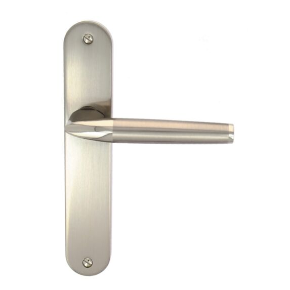 Poignées porte + plaque Valence L bec de cane nickel mat - CHRISLIGNE