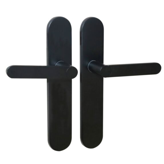 2 poignées de porte Meudon-k sans trou aluminium noir mat