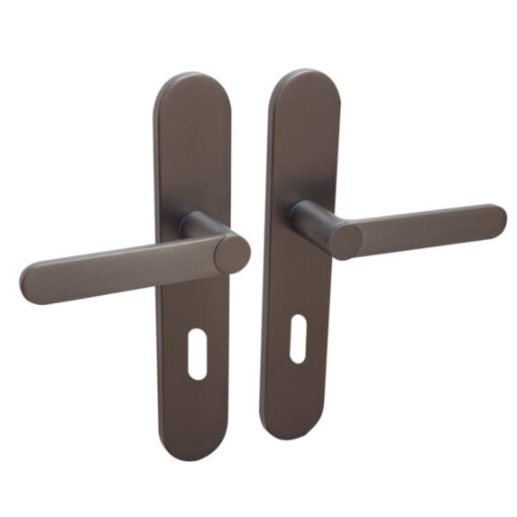 2 poignées de porte Meudon-k trou de clé aluminium canon de fusil