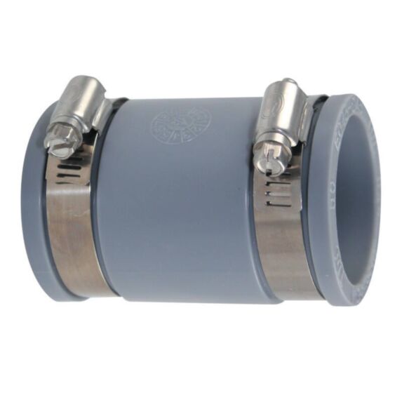 Manchon pvc souple multi-materiaux ff ø 40 de 38 à 45mm gris + colliers inox - INTERPLAST