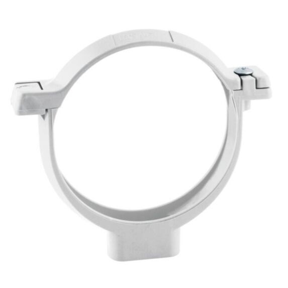 collier de fixation gouttière ø 80 pvc blanc, boulonnerie inox - INTERPLAST