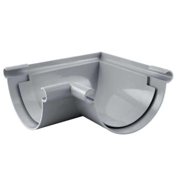 Angle gouttière 90° universel pvc 25 gris à coller - INTERPLAST