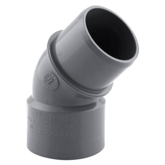 Coude pvc 45° mf ø 32 nfe-nfme - INTERPLAST