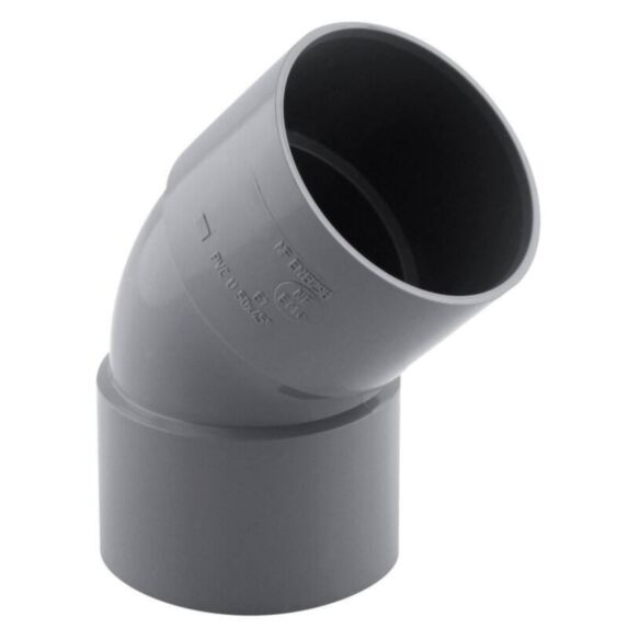 coude pvc 45° ff ø 50 nfe-nfme - INTERPLAST