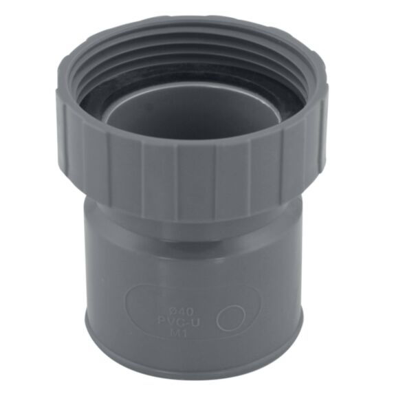 Raccord pvc ø 40 sortie lavabo douille à écrou prisonnier - INTERPLAST